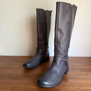 NWOB Bussola Tall Leather Boots Trapani Tabitha in Nevada Charcoal Brown size 39